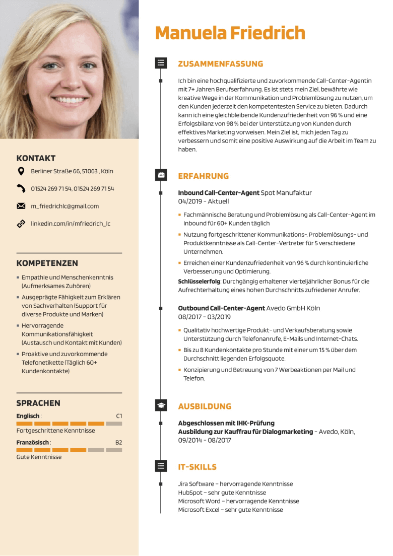 Lebenslauf Vorlage für Ausbildung mit professioneller Gestaltung