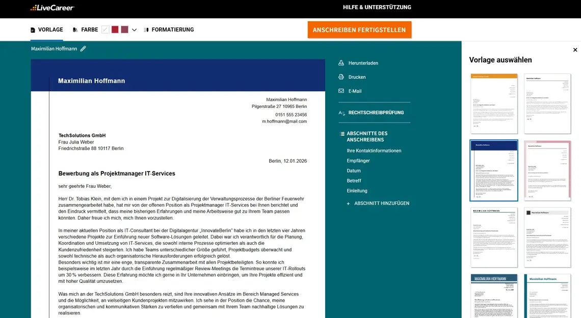 Bewerbung auf Empfehlung\n