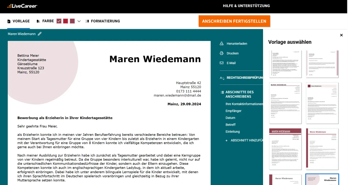 bewerbung erzieherin