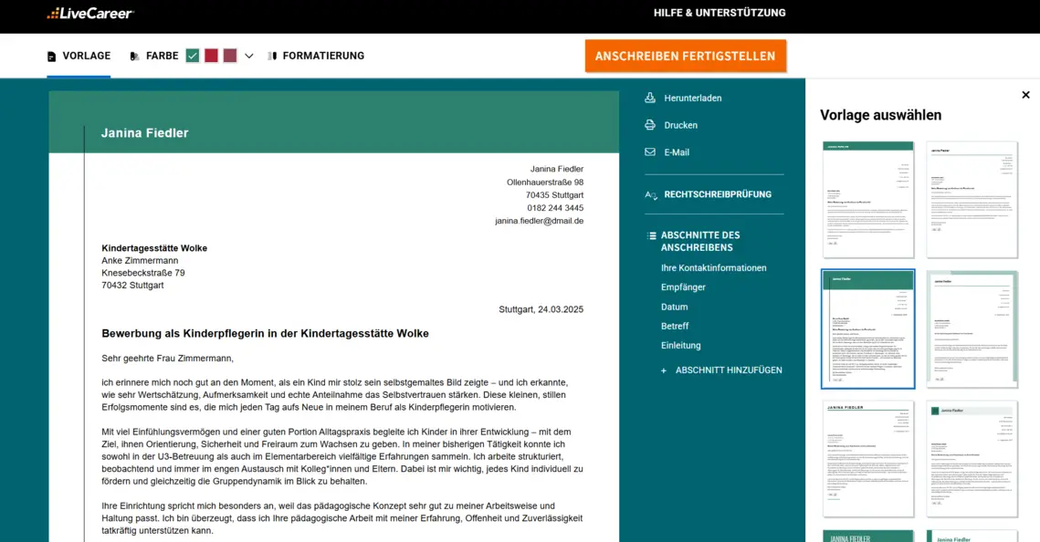 bewerbung kinderpflegerin