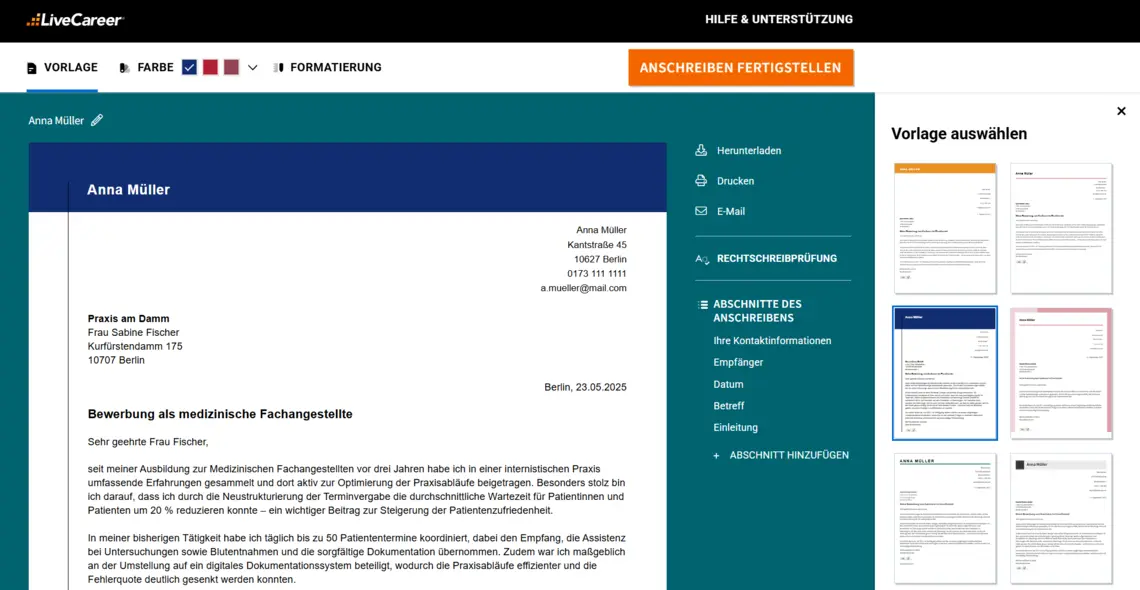 Bewerbung MFA