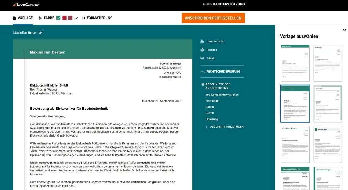 Bewerbung nach Ausbildung