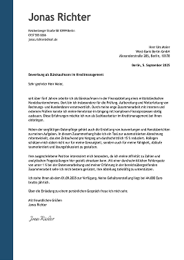moderne bewerbungsschreiben vorlage