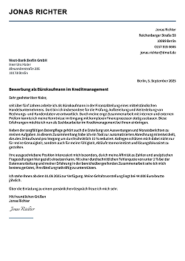 professionelle bewerbungsschreiben vorlage