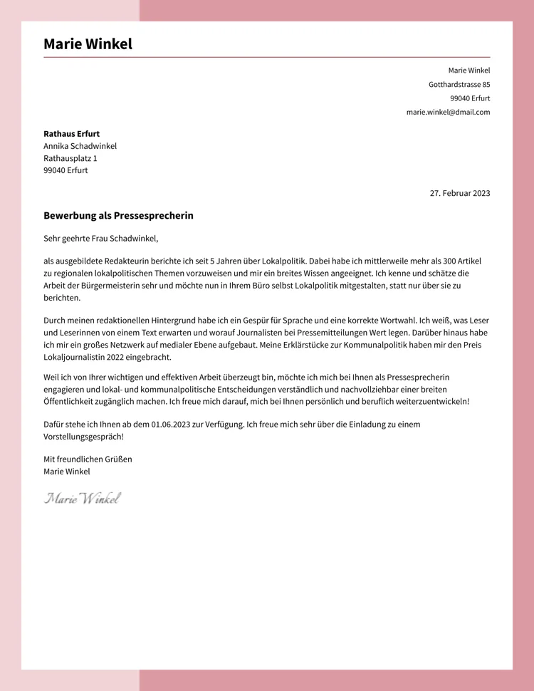 word anschreiben vorlage