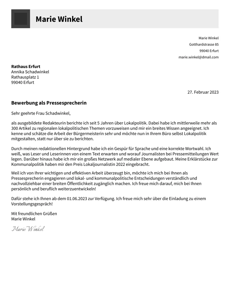 einfaches anschreiben vorlage word