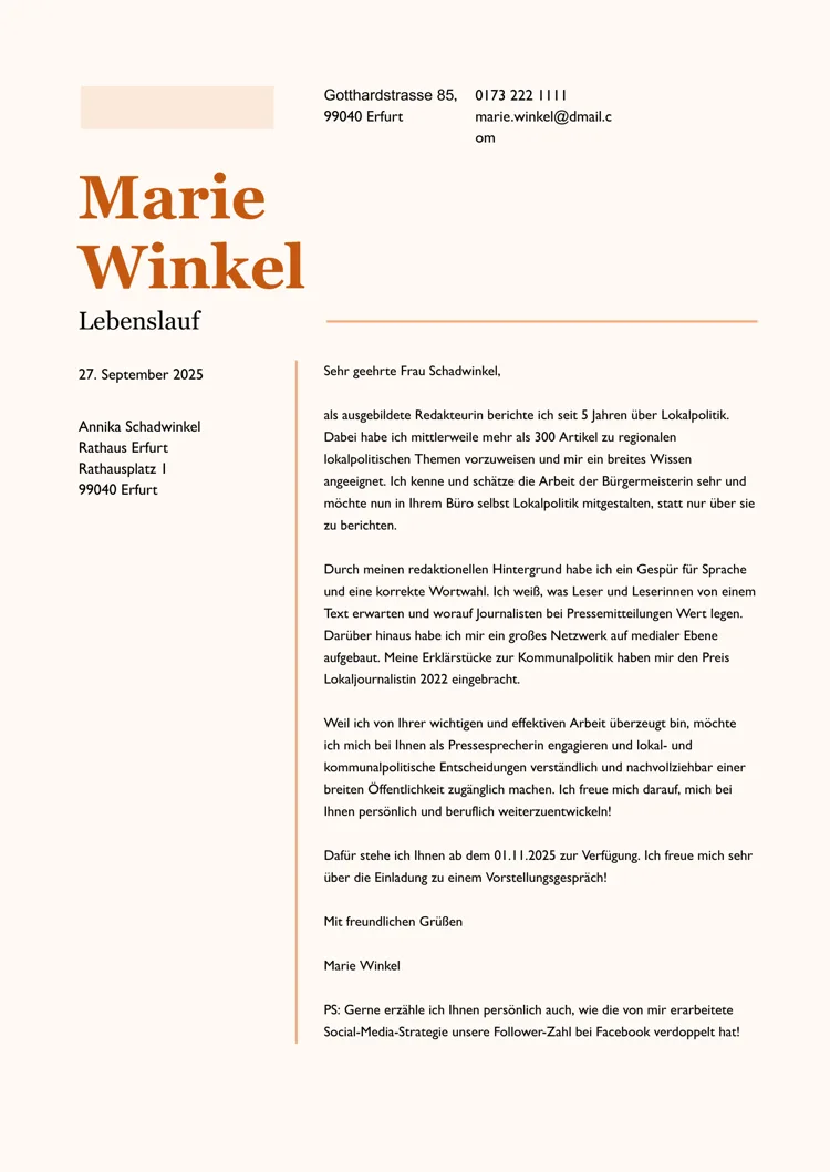 bewerbungsschreiben vorlage word