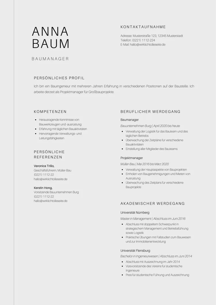 Canva Lebenslauf Vorlage kostenlos