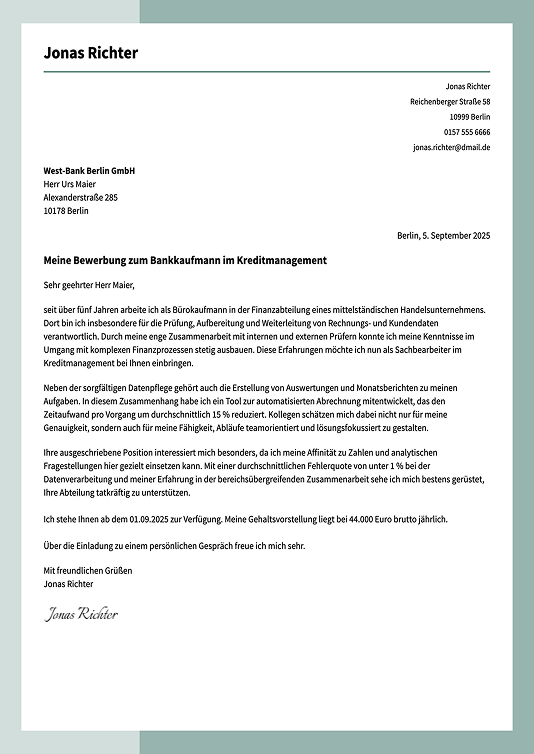 Moderne Bewerbungs Vorlagen