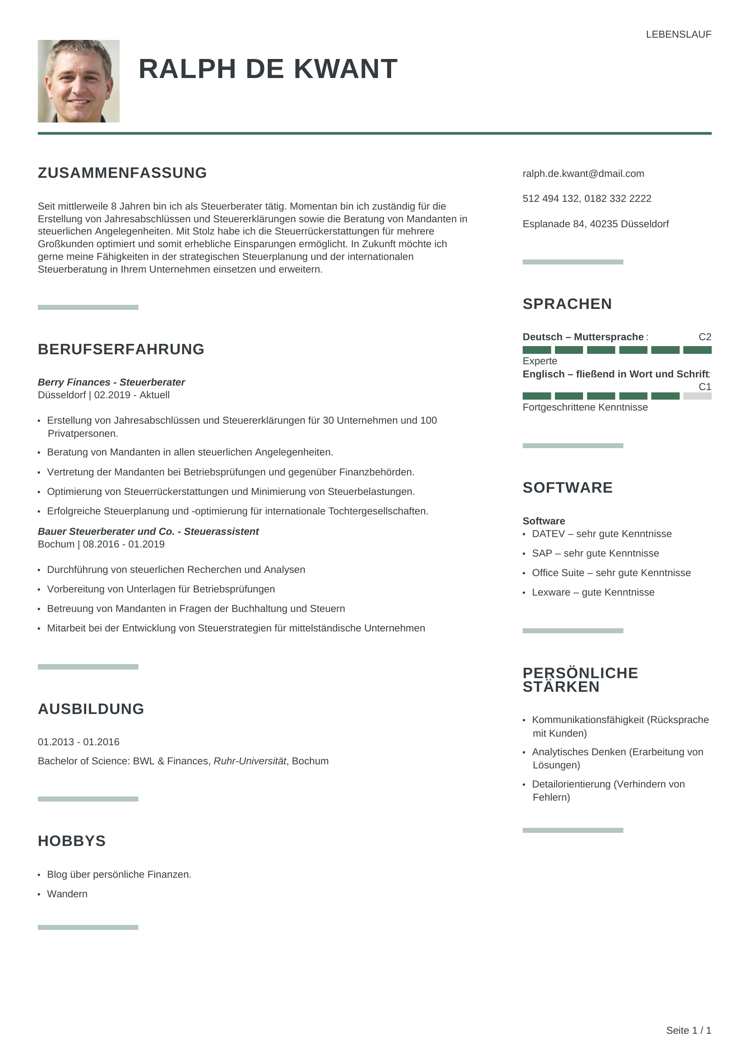 curriculum vitae deutsch