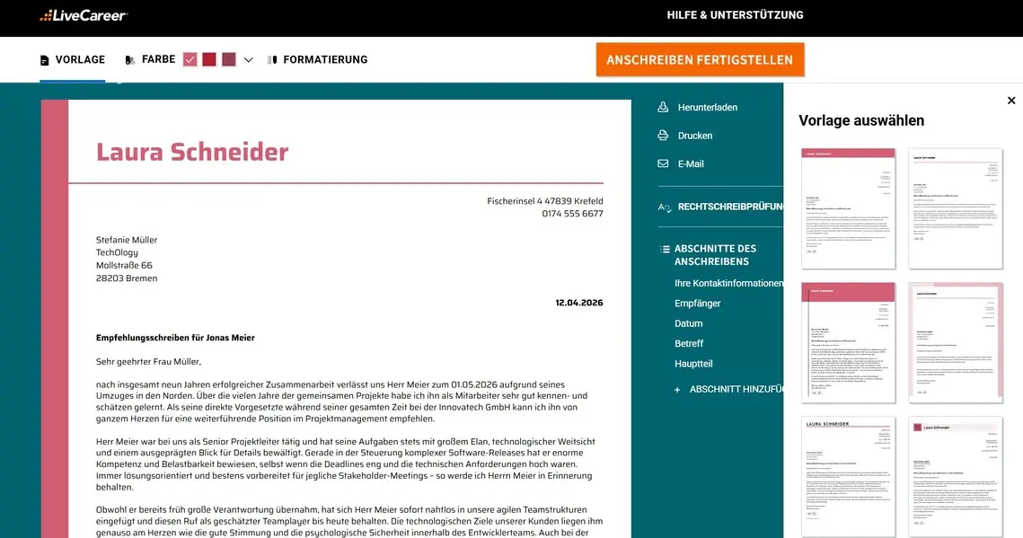 empfehlungsschreiben