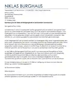 bewerbung reinigungskraft muster