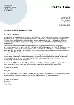 Bewerbung softwareentwickler muster