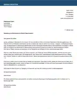 werkstudent bewerbung muster