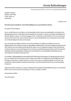 bewerbung krankenschwester muster