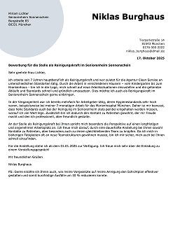 bewerbung reinigungskraft muster