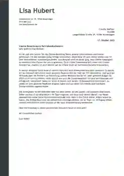 muster interne bewerbung