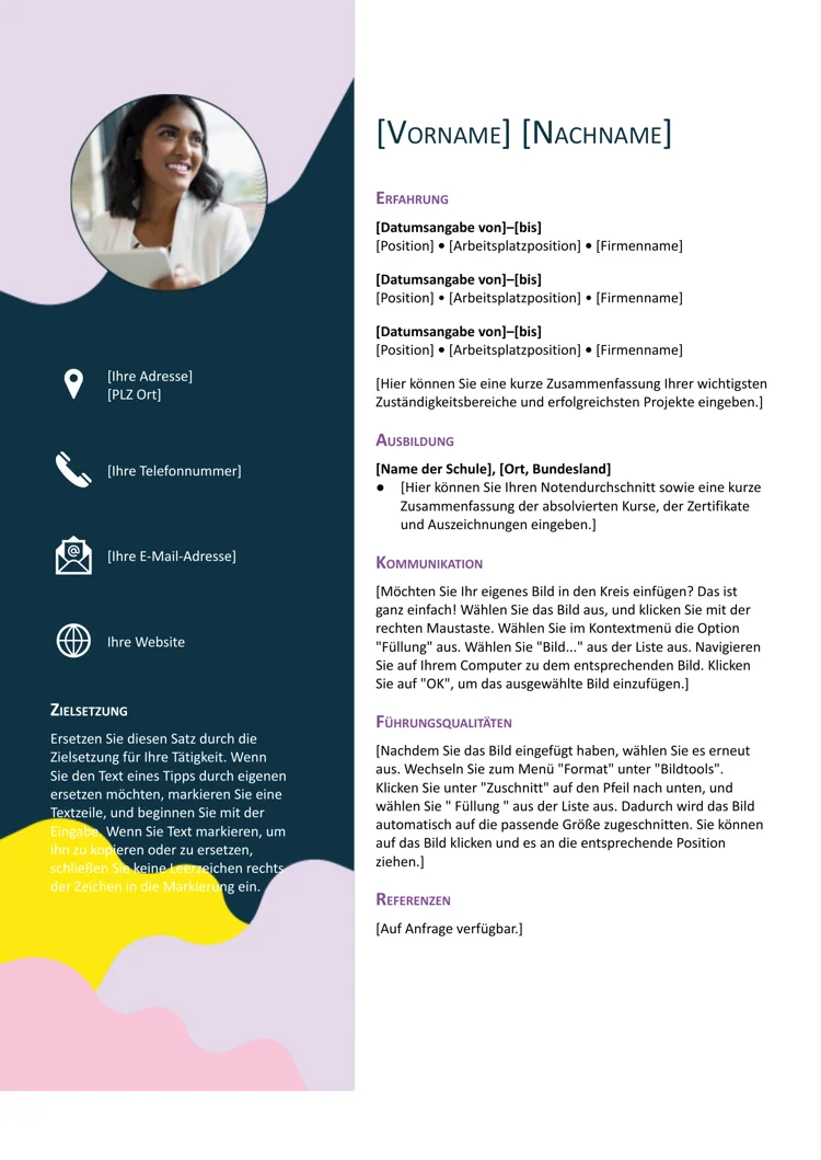 Kreative Lebenslauf-Vorlage in Word (kostenlos)