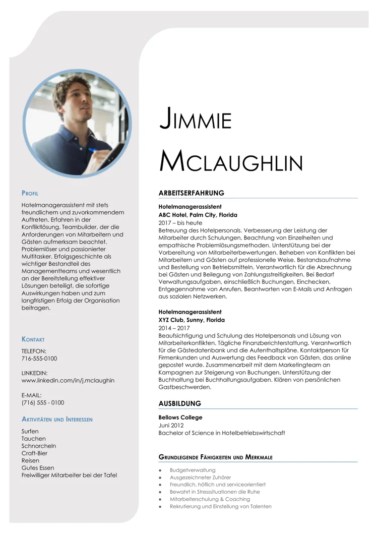 Moderne Lebenslauf-Vorlage in Word (kostenlos)