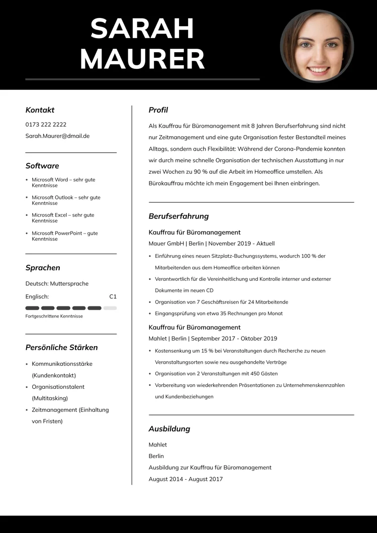 Vorlage professionell