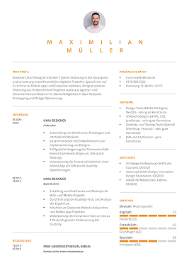 lebenslauf vorlage modern abschnitte