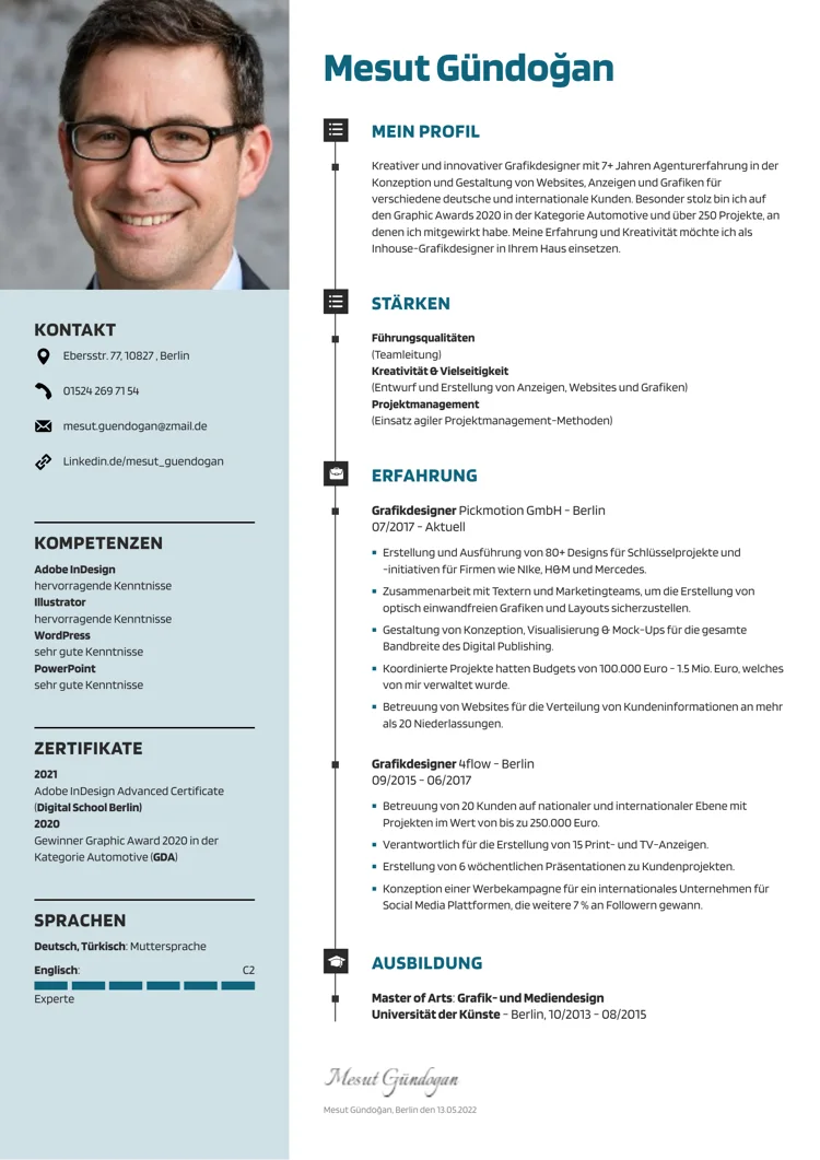 moderner lebenslauf icons