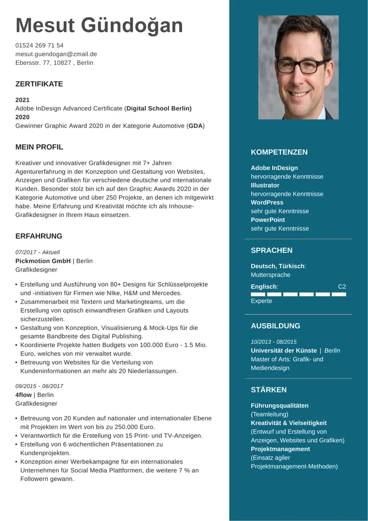 wie sieht ein moderner lebenslauf aus