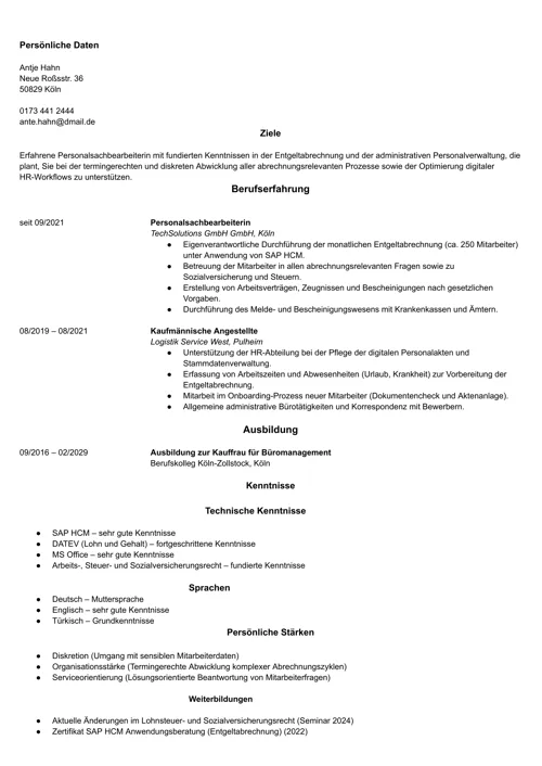  zielsetzung lebenslauf